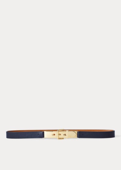 Cinturones Ralph Lauren Mujer Azul Marino - Calfskin Letter-Opener - EWOTV8756